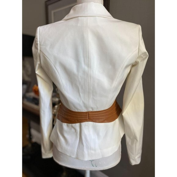 Marciano / Guess Faux Leather Blazer Cream 0 NWT - Picture 10 of 10